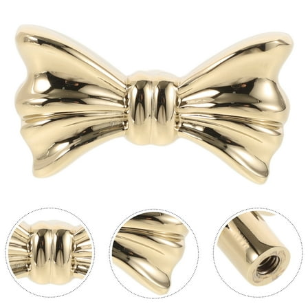 WHAMVOX Vintage Brass Bow Drawer Pulls Decorative Cabinet Knobs Kitchen Cabinet Knobs Dresser Drawer Hardware For Dressers Closets Bookcases Golden