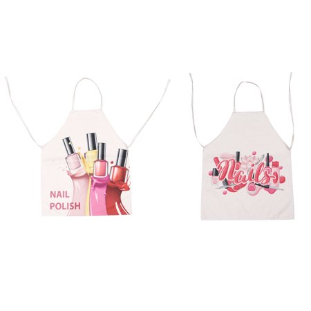 

NICEXMAS 2pcs Creative Nail Polish Printing Apron Kitchen Cooking Adorable Apron
