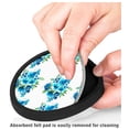 thumbnail image 3 of Silicone Non-Slip Drink Coasters with Removable Printed Absorbent Felt Pad - Set of 4 - Blue Flower Toss, 3 of 3