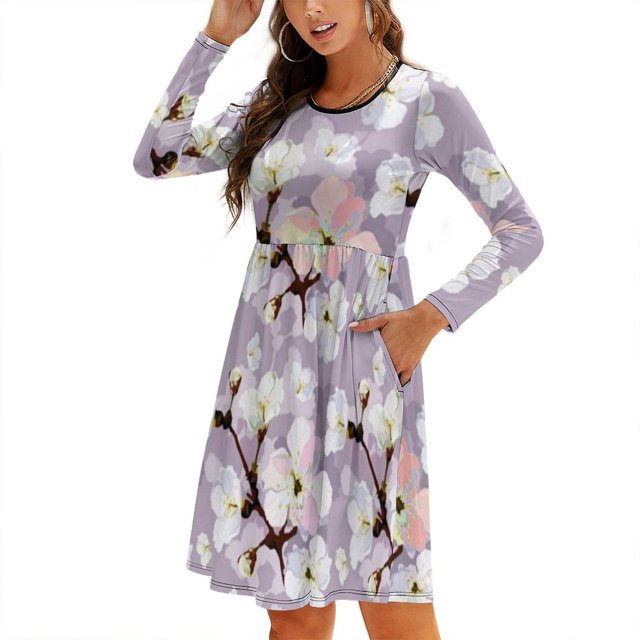 Robe Carrée Florale Lilas Corail Rose Aquarelle Abstraite, Robe d'Été Douce, Robe Élégante à Imprimé Halter pour Femmes