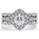 thumbnail image 3 of JeenMata Juego de Trío de Moissanita de Corte Redondo de 1,75 Quilates - Juego de Novia - Juego de Trío de Bodas - Anillo Solitario - Anillo de Aniversario - Oro Blanco de 18 K sobre Plata, 3 of 5
