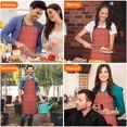 thumbnail image 6 of Red Christmas Snowflake Pattern Apron-Garden Aprons for Women with Pockets-Cotton Linen Waterproof Kitchen Cooking Gardening Aprons Adjustable for Kitchen,Cooking,BBQ and Salon 33"x27", 6 of 7