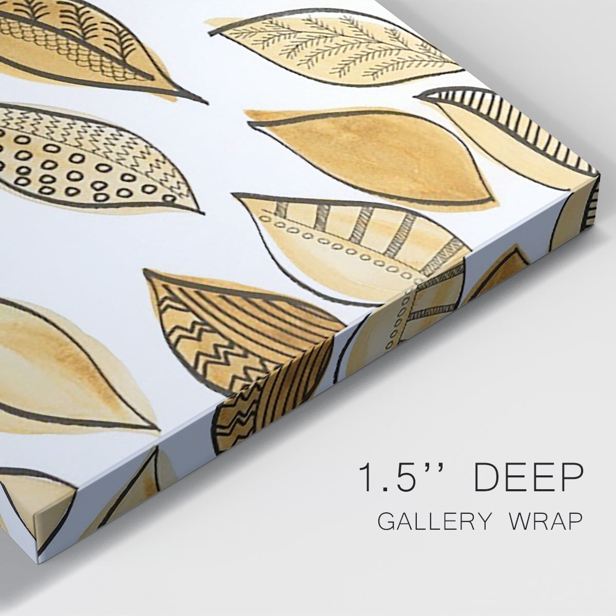 Patterned Leaf Shapes II Premium Gallery Wrapped Canvas - Ready to Hang