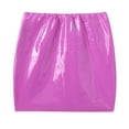 thumbnail image 5 of Alvivi Women's Glossy PVC Leather Mini Skirt Solid Color Bodycon Short Pencil Skirts Dark Pink M, 5 of 7