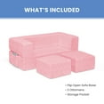 thumbnail image 5 of Serta Perfect Sleeper Convertible Sofa and Play Set – Modular Foam Couch and Flip Out Lounger with 2 Ottomans, Pink, 5 of 12