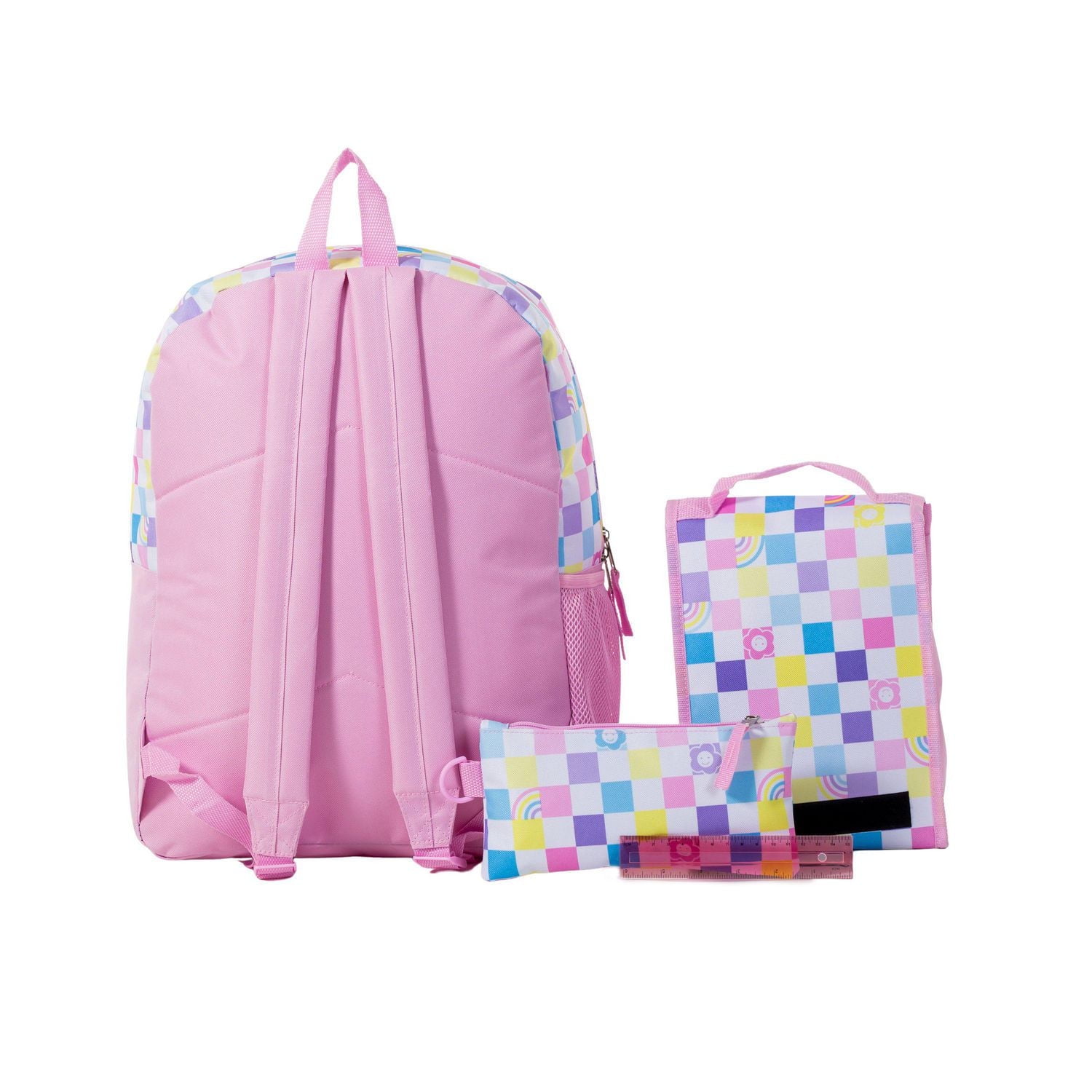 Jetstream 4pcs Full School Day Backpack set, Pastel Checkers