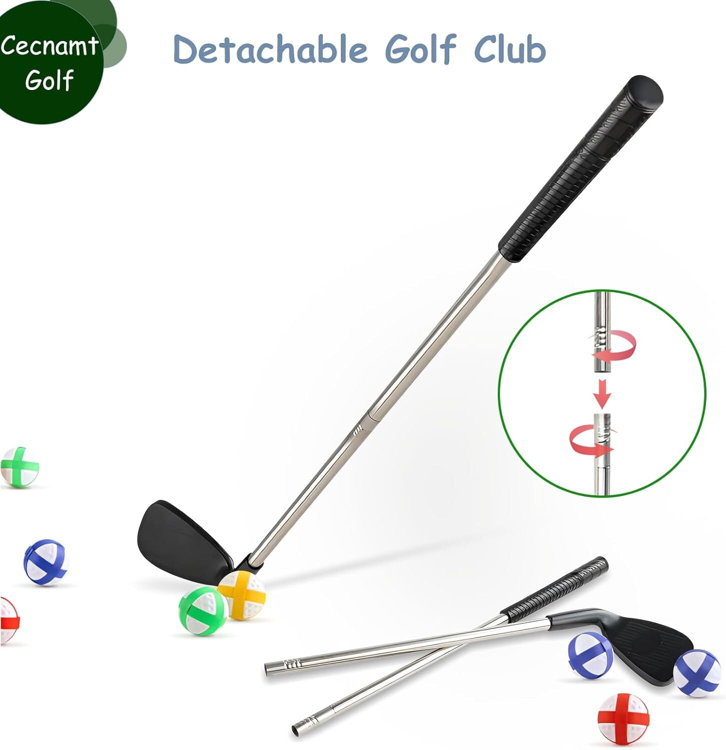 Spvtwiu Golf Chipping Game, Battle Golf with Golf Club & Hitting Mat, Chip Sticky Practice Golf Game Set for Adults Kids Indoor Outdoor Backyard