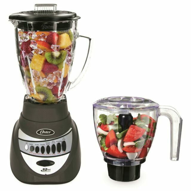 Oster 2-in-1 System 700 Watt 12 Speed 6 Cup Blender in Gray with Food Chopper - 2