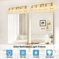 thumbnail image 3 of Deyidn Gold Bathroom Vanity Light Fixtures, 5 Light Bathroom Light Fixtures with Clear Glass Shade, 3 of 5