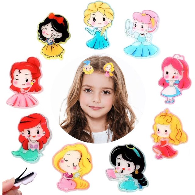 (10 piezas)Pinzas para el pelo para niñas, pinzas para el pelo de princesa, pasadores a presión, accesorios para el pelo, pinzas de princesa, regalo de cumpleaños para niñas, horquillas