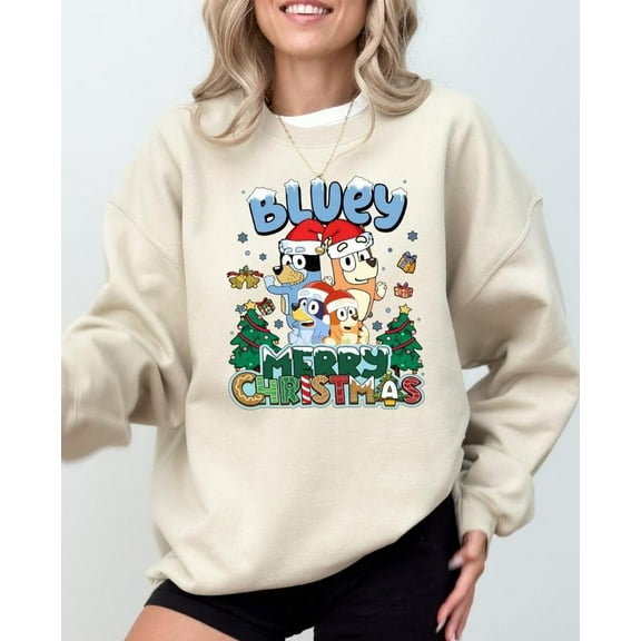 Bluey Dog Christmas t-shirt & Sweatshirt, Disney Christmas Shirt, Christmas Party Kids Sweatshirt