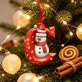thumbnail image 2 of Snowman Alphabet Christmas Ornament, Acrylic Letter C Pendant, Festive Tree Decoration, 2.36 Inch, 2 of 6