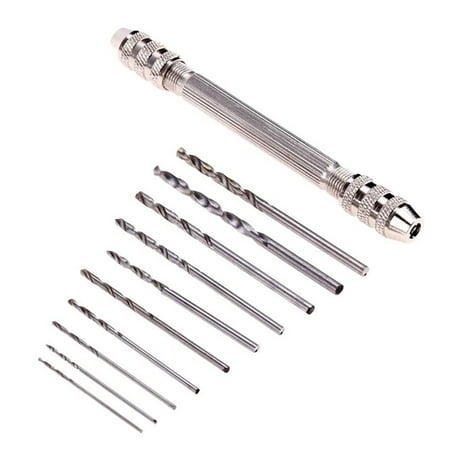 

Double Mini Hand Drill 0.5-3.2mm Chuck with Bits Drilling Wood Plastic Jewelry