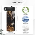 thumbnail image 4 of Yiaed Gold Pattern Black Skull Print Water Bottle with Straw Lid, Stainless Steel Double Wall Insulated Water Bottle | Leak-Proof and Spill-Proof Water Bottle, 4 of 8