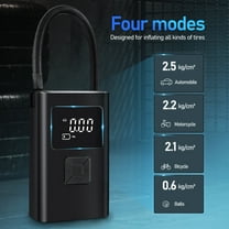 PartyKindom Vehicle Tire Pump Car Tyre Inflator Black 1Pcs