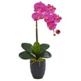 thumbnail image 2 of Nearly Natural Phalaenopsis Orchid Artificial Arrangement in Black Vase, 2 of 7