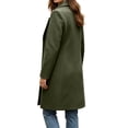 thumbnail image 5 of Tqcoqu Women's Coat Fall Winter Casual Single Breasted Overcoat Mid-Length Notched Lapel Coat, 5 of 9
