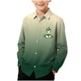thumbnail image 1 of Chemise Décontractée pour Garçons, Chemise à Manches Longues pour la Saint-Patrick, Haut à Imprimé Dégradé pour Enfants, Chemise de Mode à Col Rabattu pour les Vacances, Anniversaire, Usage Quotidien, 1 of 7