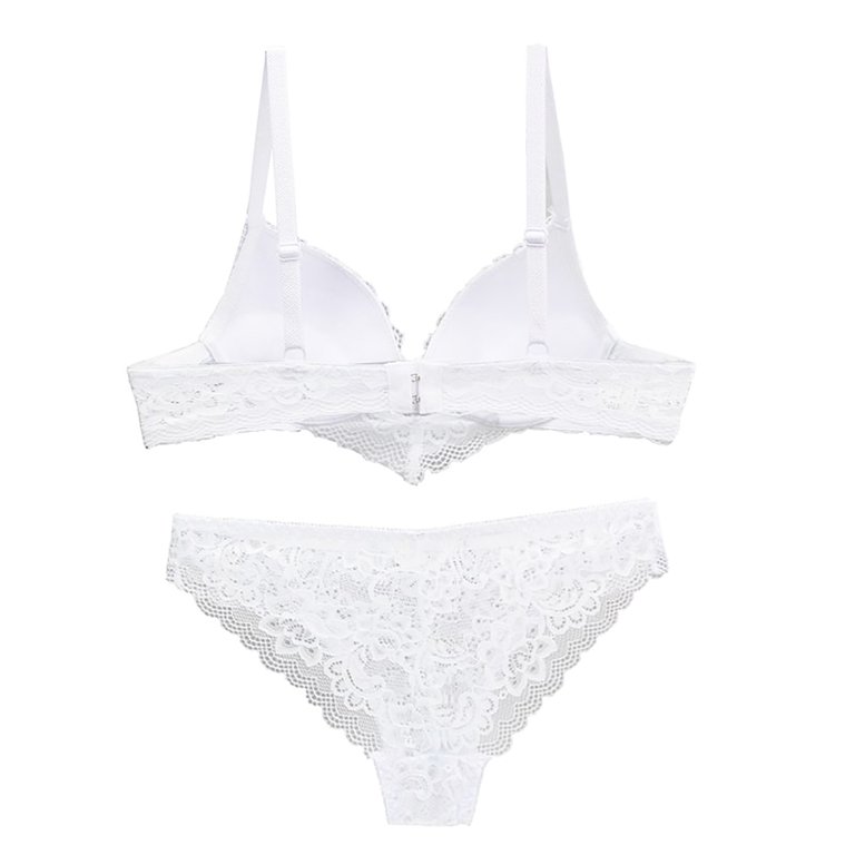 MELDVDIB Women's Sexy Push Up Embroidery Lace Bra and Panties