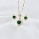 thumbnail image 1 of Regalo del Día de la Madre Conjunto de Corazón Rosa Pendientes de Collar de Circón Verde para Mamá, Regalo de Cumpleaños para Abuela Novia Esposa, Collar de Corazón de Temperamento Simple Aniversario ER, 1 of 5