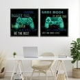 thumbnail image 2 of Stupell Industries Retro Gaming Phrases Controllers 2 Piece Black Framed Floater Canvas Set, design by Kim Allen, 2 of 9