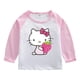 thumbnail image 3 of Hello Kitty Hit Color niños Casual algodón de manga larga chica estampado de dibujos animados patrón cuello redondo camisa de fondo camiseta de bebé, 3 of 5