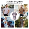 thumbnail image 4 of Kdxio Tropics Palm Trees Print Men's Short Sleeve Polo Shirt,Midweight Men's Shirt, 4 of 6