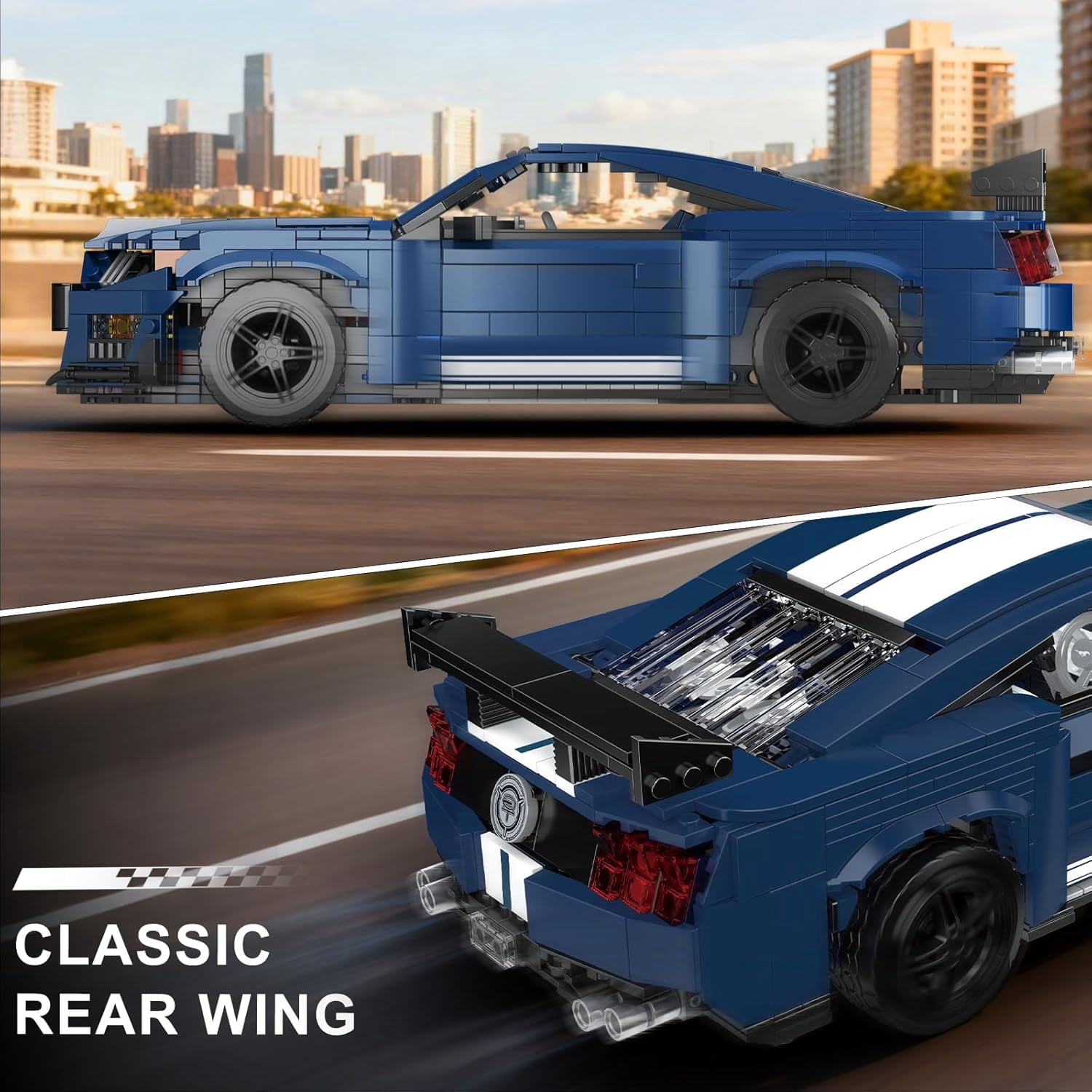 Sports Car Building Block Kits, MOC Supercar Racing Car Model Building Sets, Gift for Collections Enthusiasts (1556+ Pieces, Static Version)