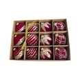thumbnail image 2 of 12 bolas navideñas brillantes de 6 cm con paquete, decoraciones colgantes para festivales. Vino tinto, 2 of 9