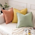 thumbnail image 5 of Decorative Linen Pillow Covers 20x20 Inch Yellow ​Boho Farmhouse​ ​Neutral Couch Throw Pillows for Bed Pack of 2 Accent Modern Pillowcase Summer Sofa Livingroom Home Decor, 5 of 6