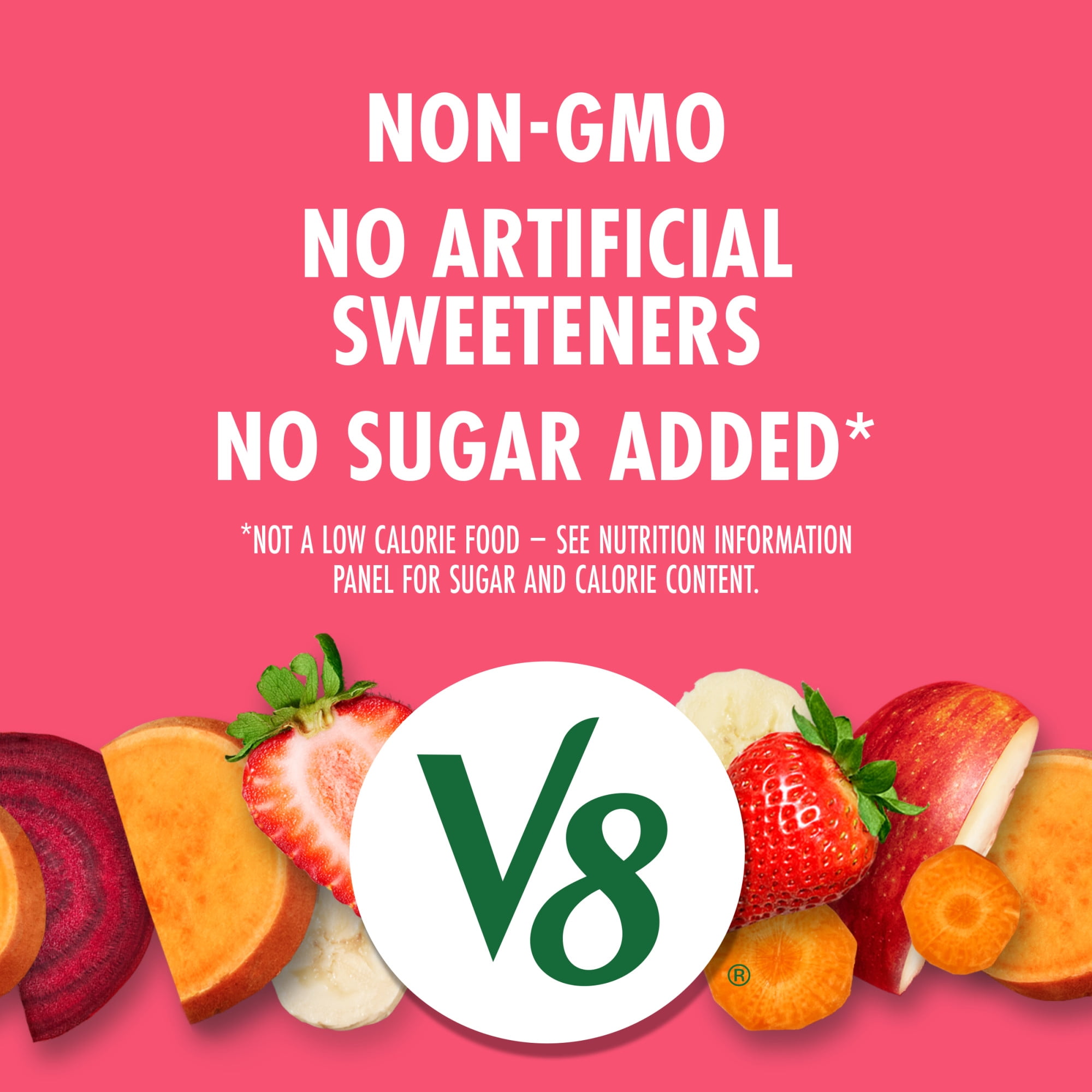 (4 pack) V8 Strawberry Banana 100% Fruit and Vegetable Juice, 8 fl oz Can (24 Pack)
