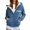 Blue, variant on Bibifish Womens Graphic Fleece-Lined Long Sleeve Hoodies Full Zip Design With Side Pockets Relaxed Fit Casual Morning Daily Outings Cozy Tops