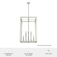 thumbnail image 6 of Hunter - Squire Manor 8-light Chrome, Large Pendant Light, Dimmable, Rectangle Shaped, for Bedrooms, Kitchens, Dining, Living Rooms - 19109, 6 of 6
