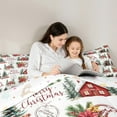 thumbnail image 4 of Homewish Cute Xma Reindeer 7 Pieces Bedding Comforter Set,Merry Christmas Full Bedding Set.Rustic Farmhouse Cabin Fitted Sheet Flat Sheet For Girl Boy,Super Cozy Room Decor Reversible, 4 of 8