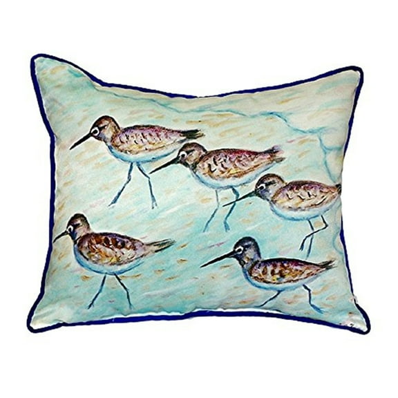 Betsy Drake SN269 12 x 12 in. Sandpipers Small Indoor & Outdoor Pillow