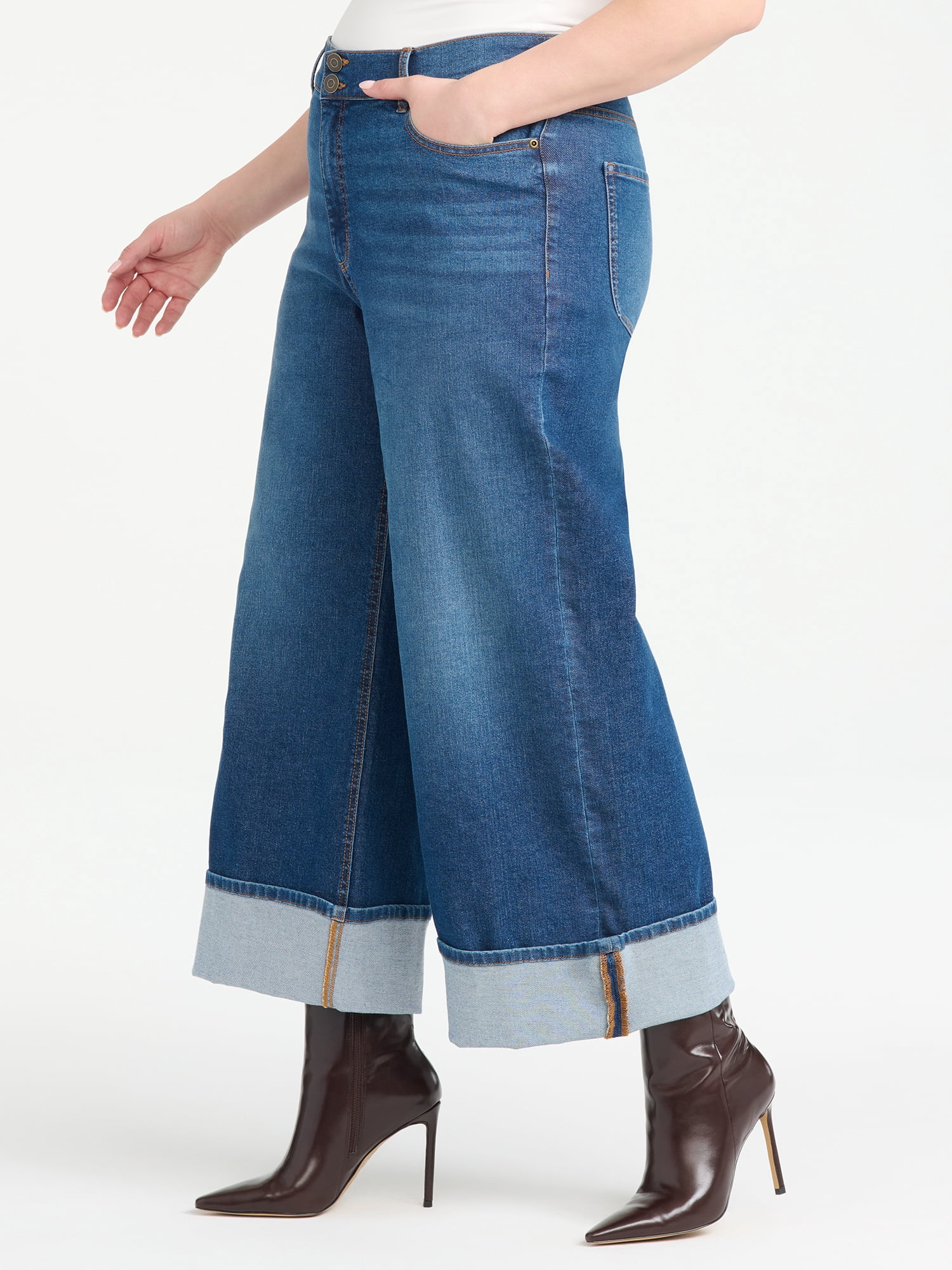 Sofia Vergara Women's Plus Size Margot Wide Leg Cuffed Sizes 14W-26W