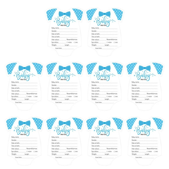10pcs Cartoon Baby Predictions Cards Gender Reveal Game Cards for Baby Shower