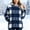 Blue, variant on Womens Fall Winter Plaid Coat Jackets with Zipper Lightweight Outerwear Size S-XXL