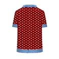 thumbnail image 5 of jobturf Womens Tops Trendy Color Block Polka Dots T Shirts Casual Loose Breathable Basic Tees Beach Vacation Summer Blouses S-XXXL, 5 of 5