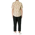 thumbnail image 3 of Unique Bargains Men's Summer Button Floral Cotton Short Sleeve Hawaiian Shirt 38 Yellow, 3 of 7