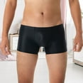 thumbnail image 3 of zeranth Men Boxer Underwear Low-rise U Convex Bag Briefs Glossy Silky Transparent Solid Color Boxer Briefs Smooth Thin Sports Panties, 3 of 7