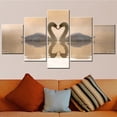 thumbnail image 1 of 5pcs Couple Swans Wall Paintings Animals Landscape Modular Paintings Wall Decor Swans Home Decor No Frame, unframed.,M, 1 of 3