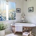 thumbnail image 3 of Farmhouse Floral Kitchen Curtains Blue Rustic Daisy Flower Small Short Cafe Window Curtains Vintage Country Bathroom Kitchen Window Drapes Treatment Tier Curtains 26"x36", 3 of 6