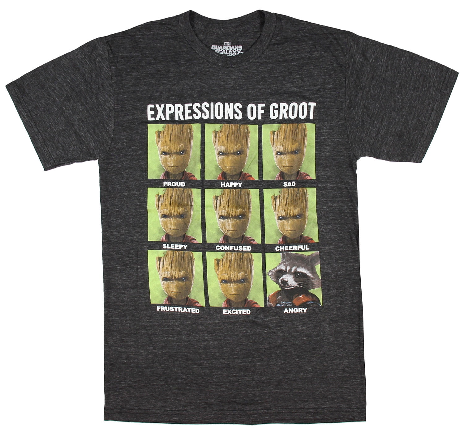 S-XL Guardians of the Galaxy Herren T-Shirt Groot Emotions Marvel Comics 