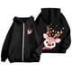 thumbnail image 4 of WILLBEST Sudadera Deportiva para Mujer Ladies' Christmas Printed Zipper Long Sleeved Pocket Adjuststring Casual Hooded Sweatshirt 1948 Grande, 4 of 8