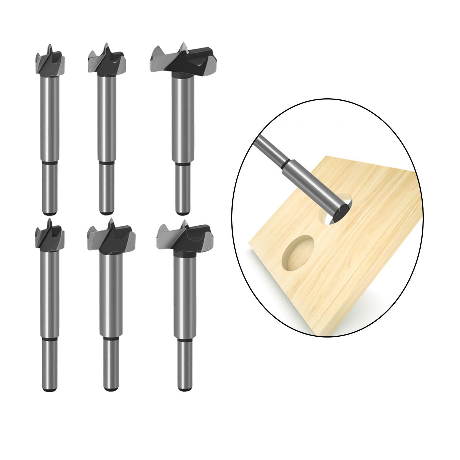 TOOLSTAR Forstner - Broca Para Carpintería, 35 Mm, 8 Mm, Con Bisagra De Vástago Redondo Con Profundidad De Perforación Ajustable (15 Mm-45 Mm