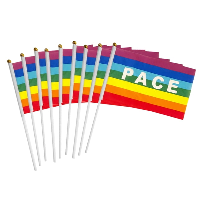 Hand Held Peace Flags,50/100Pcs Mini Peace Flag Mini Peace Flag Rainbow Pacifist Flag Modern Innovation