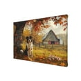 thumbnail image 2 of 8x12 inch Paintings Canvas Dog Under The Red Maple Tree Yard Decor,Home Yard Garden Door Decor Accessory,Vintage Children'S Room,Office,Lounge Wall Decor Art Prints,Gift For Dog & Tree Lover, 2 of 6