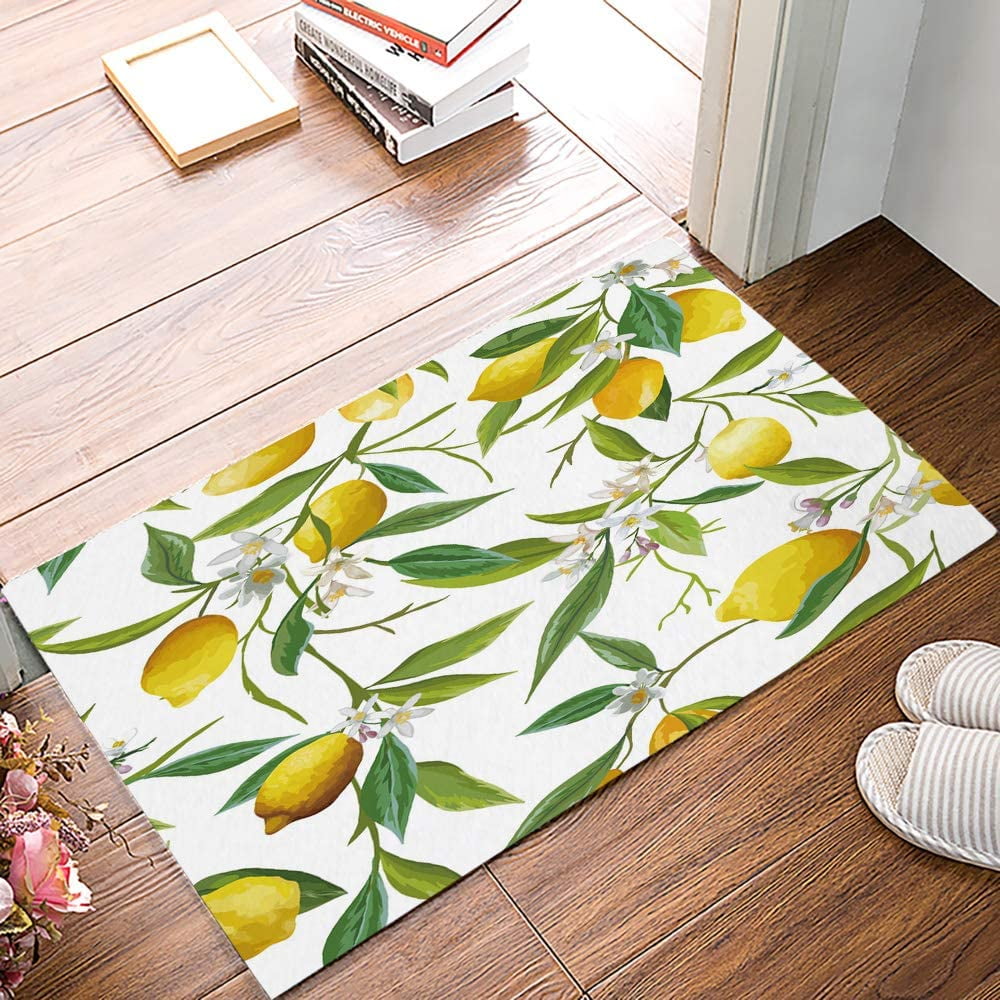Fruit Lemon Doormat Super Absorbent NonSlip Door Mats Entrance Rug for