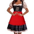 thumbnail image 4 of JOANKDMI Women's Traditional Tavern Maid Costume Floral Dress with Ruffled Pocket Apron for Cultural Festival Event Halloween Carnival Party Dress Up Outfit, 4 of 9